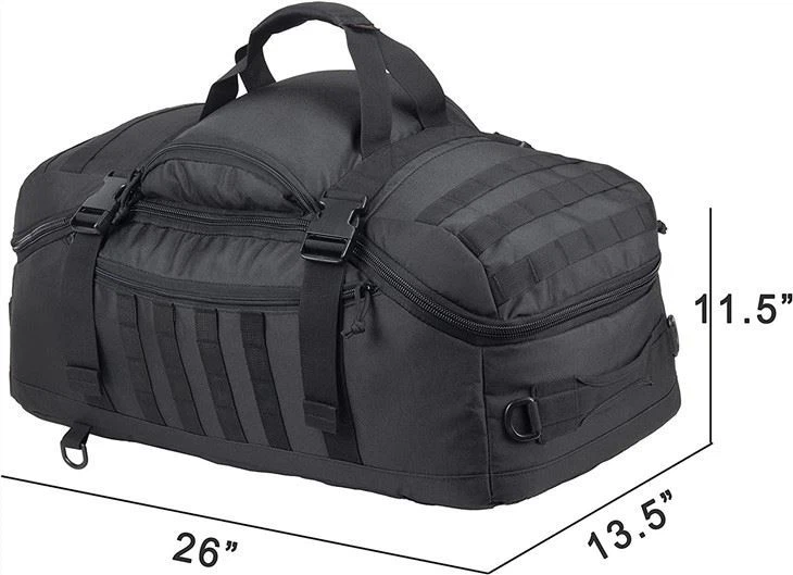 Multi-Functional Duffel Bag With Stowed Backpack Shoulder Straps